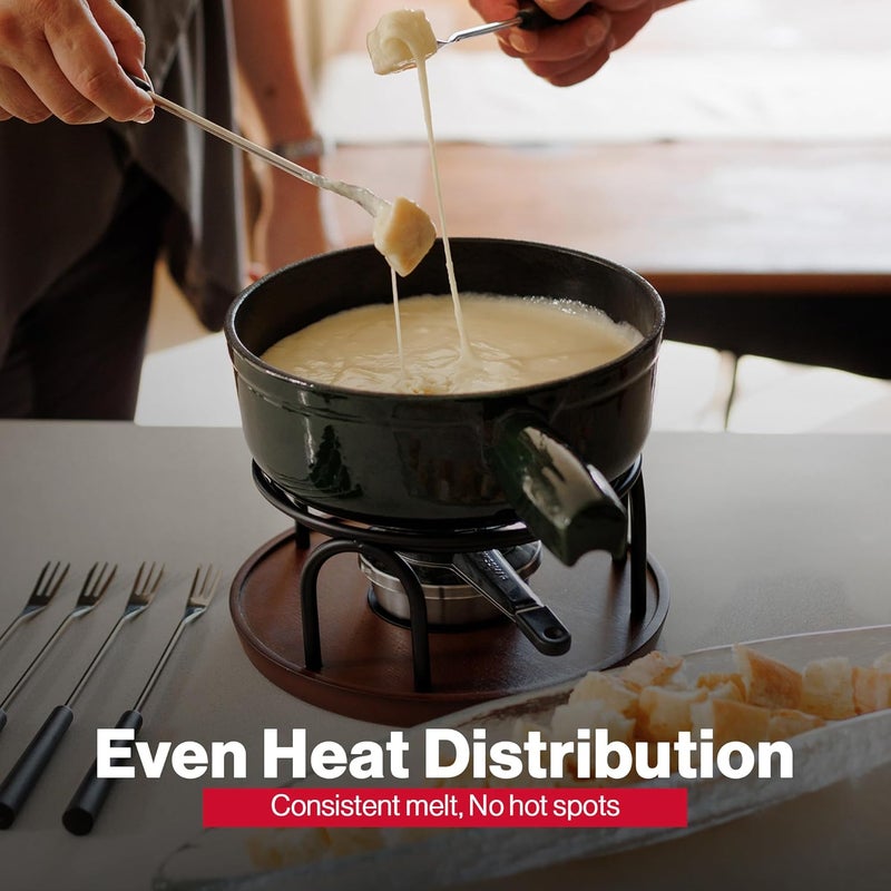 Swissmar F66351 Complete Fondue Set for 6 People - Cast Iron Pot with Beech Wood Base - Image 4